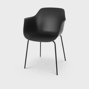 Nolon Nora-Puk Eetkamerstoel Zwart - met Armleuning - Zwart Onderstel