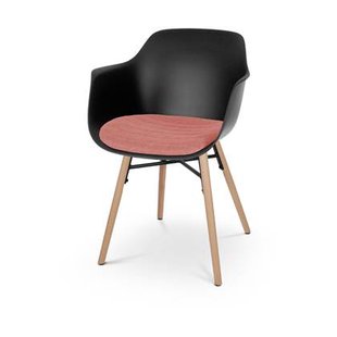 Nolon Nena-Liz Eetkamerstoel Zwart - Armleuning - Terracotta Kussen
