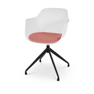 Nolon Nola-Liz Eetkamerstoel Wit - Terracotta - Draaibaar - Zwart