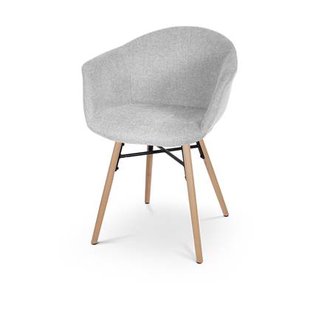 Nolon Nena-Otis Eetkamerstoel Lichtgrijs - Armleuning - Stof