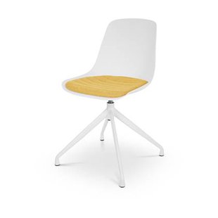 Nolon Nola-Liv Eetkamerstoel Wit - Okergeel - Draaibaar - Wit
