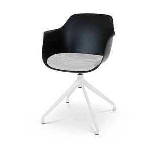 Nolon Nola-Liz Eetkamerstoel Zwart - Lichtgrijs - Draaibaar - Wit