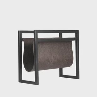 LABEL51 - Magazinehouder - Antraciet Leder l Zwart Metaal