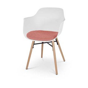 Nolon Nena-Liz Eetkamerstoel Wit - Armleuning - Terracotta Kussen