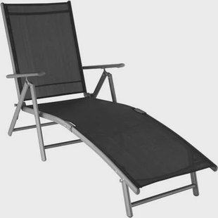 tectake® Ligbed Marisol aluminium, 7 standen - Donkergrijs