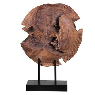 Beliani - PLAICE FISH - Decofiguur - Lichte houtkleur - Teakhout