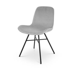 Nolon Noa-Fé Eetkamerstoel Grijs - Velvet - Zwart Onderstel