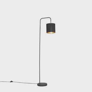 QAZQA Moderne vloerlamp zwart met kap - Lofty