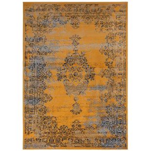 Vintage Vloerkleed Bloom - Okergeel - EVA Interior - 235 x 320 cm