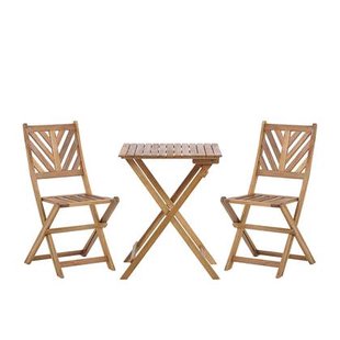 Beliani - TERNI - Bistroset voor 2 - Lichte houtkleur - Acaciahout