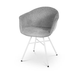 Nolon Noa-Otis eetkamerstoel donkergrijs - met armleuning - wit