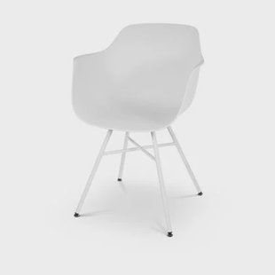 Nolon Noa-Puk Eetkamerstoel Wit - met Armleuning - Wit Onderstel