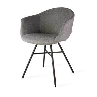 Nolon Noa-Otis Eetkamerstoel Donkergrijs - met Armleuning - Zwart