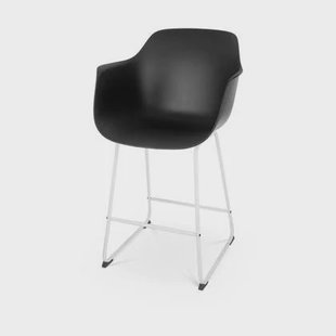 Nolon Nino-Puk Barkruk Zwart - Armleunining - Wit Onderstel - 65 cm