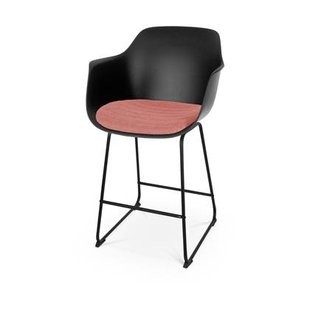 Nolon Nino-Liz Barkruk Zwart - Terracotta Kussen - Zwart Frame - 65 cm