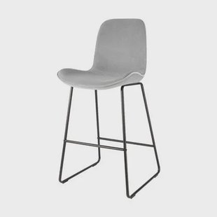 Nolon Nino-Fé Barkruk Grijs - Velvet - Zwart Onderstel - 65 cm