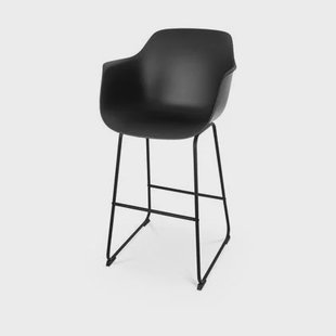 Nolon Nino-Puk Barkruk Zwart - Armleunining - Zwart Onderstel - 75 cm