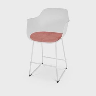 Nolon Nino-Liz Barkruk Wit - Terracotta Kussen - Wit Frame - 65 cm