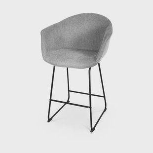 Nolon Nino-Otis Barkruk Donkergrijs - met Armleuning - Zwart - 65 cm