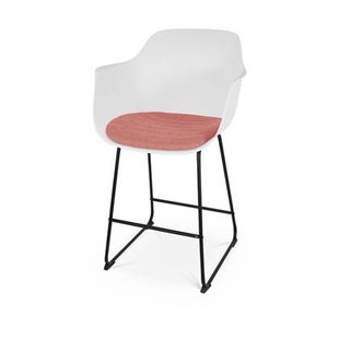 Nolon Nino-Liz Barkruk Wit - Terracotta Kussen - Zwart Frame - 65 cm