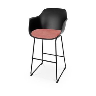 Nolon Nino-Liz Barkruk Zwart - Terracotta Kussen - Zwart Frame - 75 cm