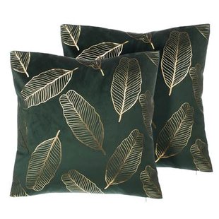 Beliani-FREESIA -Sierkussen set van 2-Groen-45 x 45 cm-Fluweel