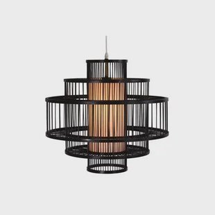 Fine Asianliving Bamboe Hanglamp Zwart Handgemaakt -