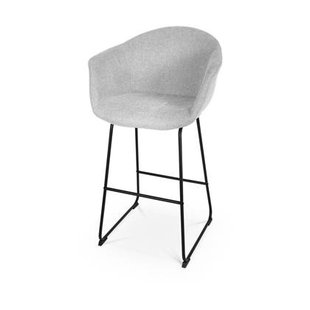 Nolon Nino-Otis Barkruk Lichtgrijs - met Armleuning - Zwart - 75 cm