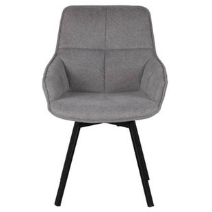 Giga Meubel - Eetkamerstoel Grijs - Stof & Metaal - 58x61x86 - Shannon