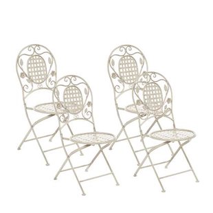 Beliani - BIVIO - Tuinstoel set van 4 - Wit - IJzer