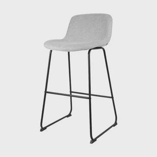 Nolon Nino-Mats Barkruk Lichtgrijs - Zwart Onderstel - 75 cm