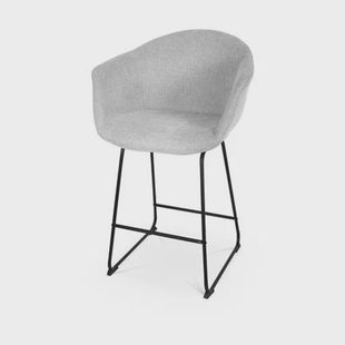 Nolon Nino-Otis barkruk lichtgrijs - zwart onderstel - 65 cm