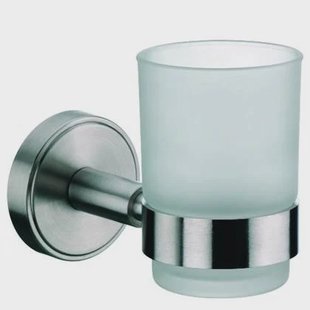 Kela - Marbea Drinkbeker met Wandbevestiging Badkamer - Zilver - Kela