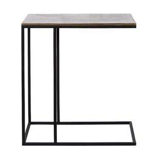 Atmooz Bijzettafel Vanger Brons - Metaal Vierkant - Zwart - 50x35cm