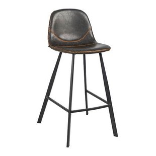 Bronx71 Industriële barkruk Logan antraciet eco-leer 70 cm