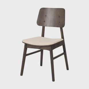 Rowico Home Nagano Houten Eetkamerstoel Bruin - Met Beige Zitkussen