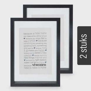 vtwonen Fotolijsten - 2 Stuks - Hout - Zwart - 22x31cm