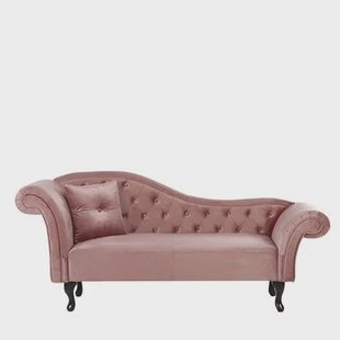 Beliani - LATTES - Chaise longue - Roze - Linkerzijde - Fluweel