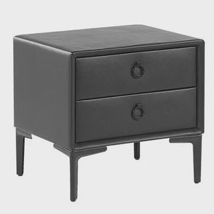 Beliani - SEZANNE - Nachtkastje - Donkergrijs - Kunstleer