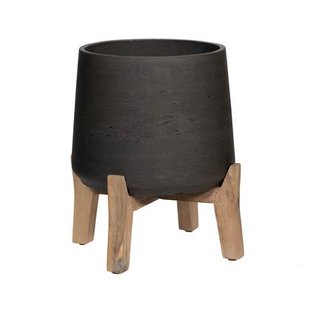 Pottery Pots Bloempot op standaard Zwart-Grijs D 39.5 cm H 43 cm