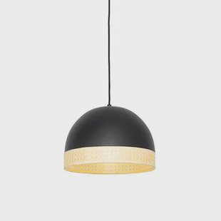 QAZQA Oosterse hanglamp zwart met rotan 30 cm - Magna Rotan