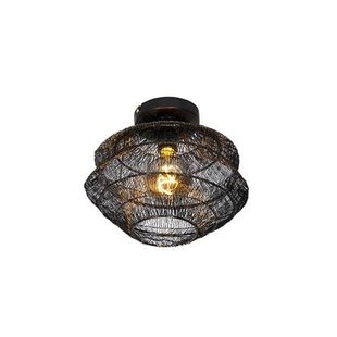 QAZQA Oosterse plafondlamp zwart 25 cm - Vadi