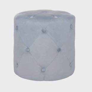 Beliani - COROLLA - Poef - Lichtgrijs - Fluweel