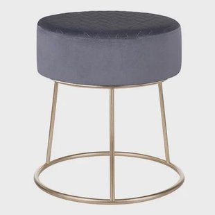 Beliani - DELCO - Hocker - Grijs - Fluweel