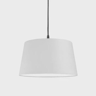QAZQA Moderne hanglamp zwart met witte kap 45 cm - Pendel
