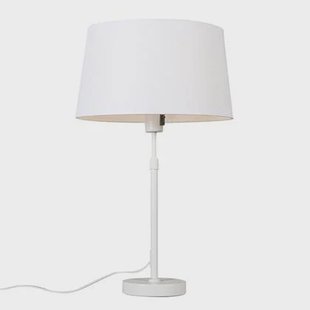 QAZQA Tafellamp wit met kap wit 35 cm verstelbaar - Parte