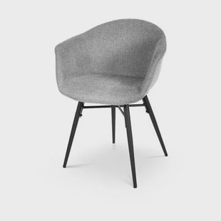 Nolon Nova-Otis Eetkamerstoel Donkergrijs - Armleuningen - Zwart