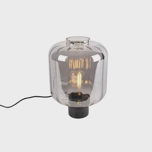 QAZQA Design tafellamp zwart met smoke glas - Qara