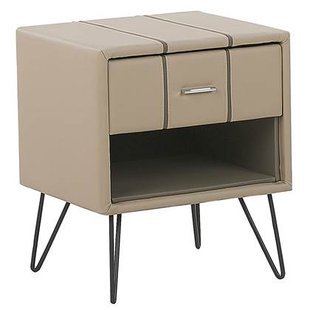 Beliani - BETIN - Nachtkastje - Beige - Kunstleer