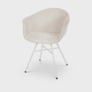 Nolon Noa-Otis eetkamerstoel beige - met armleuning - wit